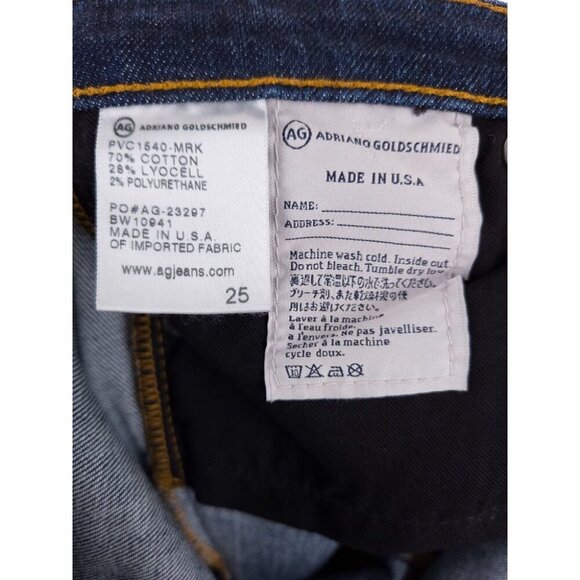 AG Adriano Goldschmied Low-Rise Denim Jeans Size 25 XS Rolled Cuffs - Picture 9 of 9
